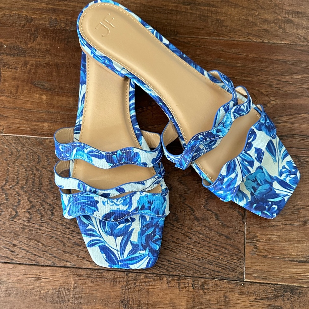 Blue Floral Women's Sandals